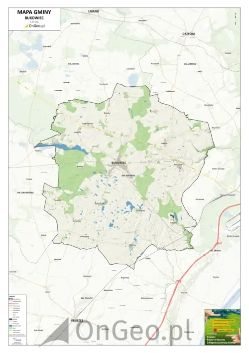 Mapa gminy Bukowiec